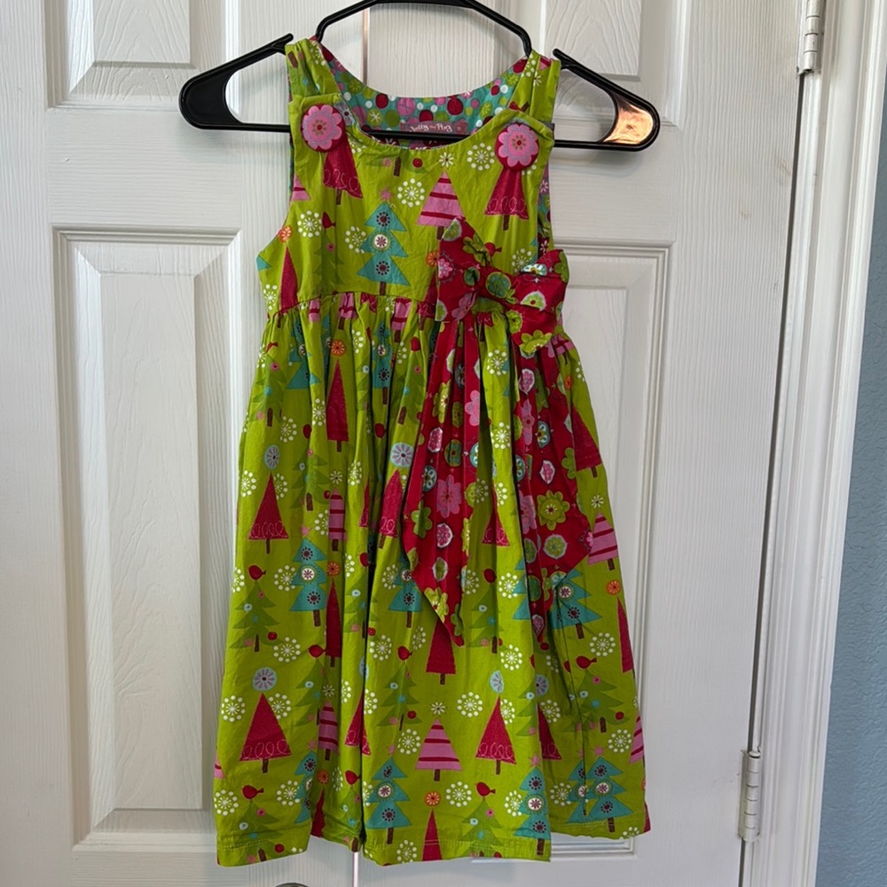 Jelly The Pug Green and Pink Kids Dress